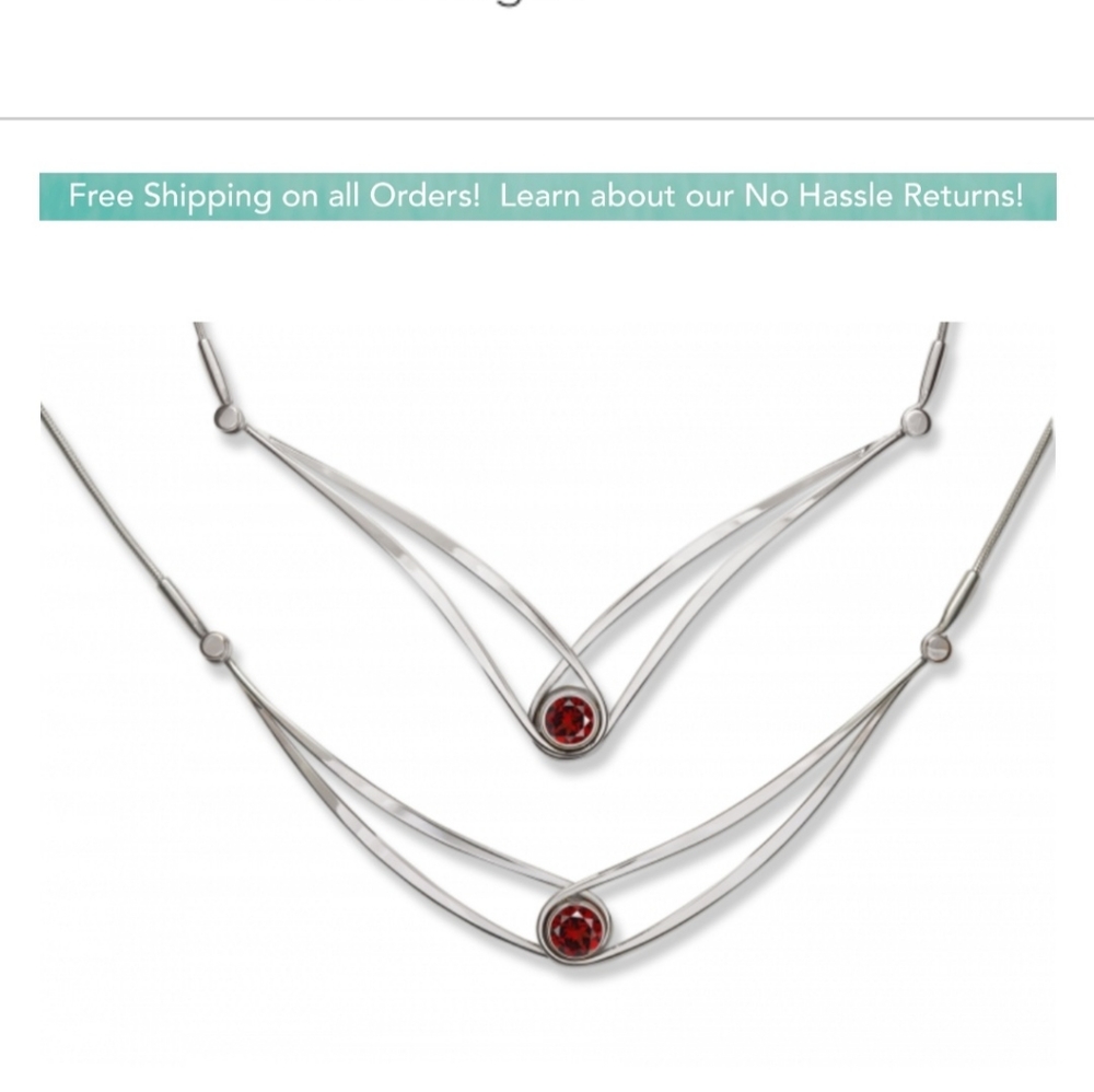 E.L. Designs - Faceted Garnet "Swing" necklace